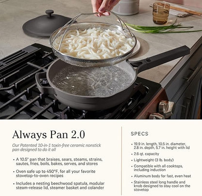 Our Place Cookware Duo - 7-Piece Set Including the Always Pan, Perfect Pot and Spatulas | Multifunctional, Toxin-Free Nonstick | Heat Safe up to 450°F | Oven, Stove, Induction Compatible | Steam