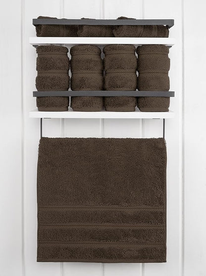 American Soft Linen Luxury Hand Towels for Bathroom, 600 GSM 100% Cotton Turkish 4 Piece Hand Towel Set, 600 GSM Hand Face Towels for Kitchen, Brown Hand Towels