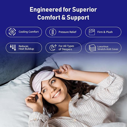 REVO Sleep Gel Memory Foam Mattress, 12-Inch Queen – Cooling Mattress with Pressure-Relieving Gel Foam, Contouring Support & Breathable Comfort for Restful Sleep