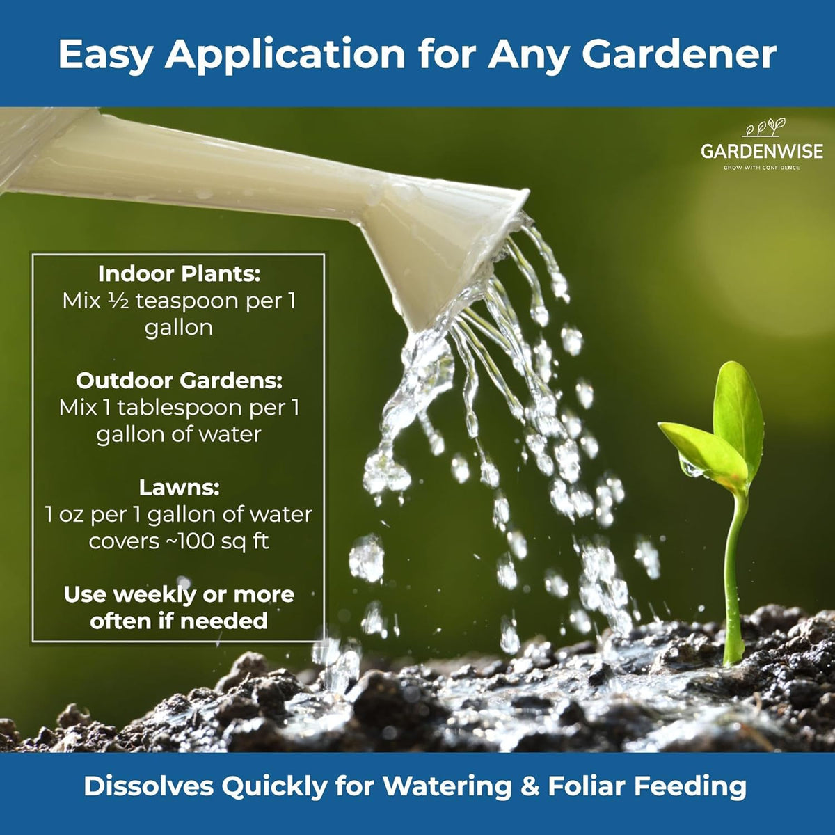 20-20-20 Water-Soluble Fertilizer – Powder for Liquid Plant Food for Indoor & Outdoor Plants, Orchids, Vegetables, Lawns, Flowers – 20 20 20 Fertilizer (8 oz)