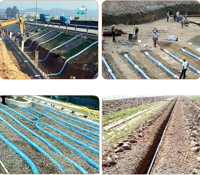 5cm/2in Diameter French Drain Pipe Perforated Drainage Pipes, Soft Infiltration Tubular Underground Drainage Systems for Outside Driveway/Sidewalk, Steel Wire Reinforced Permeable Tube(2650cm)