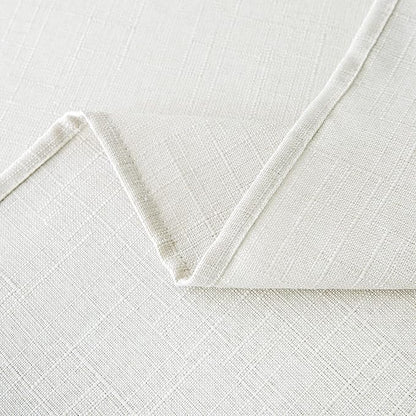 NLMUVW Linen Tablecloth for Rectangle Tables, Water Resistant Textured Farmhouse Tablecloth Stain Resistant Decorative Table Cover for Indoor and Outdoor, 54 x 102 Inch, White