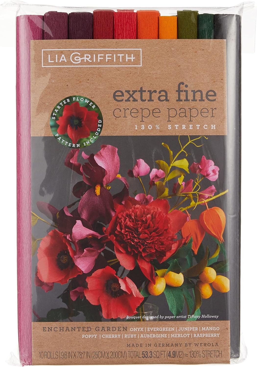 Creativity Street Lia Griffith PLG11027 Extra Fine Crepe Paper, 53.3 Total Square Feet, Enchanted Garden,10 Count, 53 Sq Ft