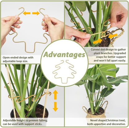 PRETTY JOLLY 5PCS Iron Monstera Plant Support Stakes Premium Plant Stand for Indoor & Outdoor Plants Practical Leaf Holders,Durable Trellis Accessories for Gardening Enthusiasts(Tree+Butterfly)