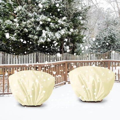 8 Pcs Plant Covers Frost Protection Bag 39.3" x 19.6" Winter Reusable Plants Jacket with Drawstring Shrub Protection Wraps Bags Frost Blanket for Winter Outdoor Garden Plants
