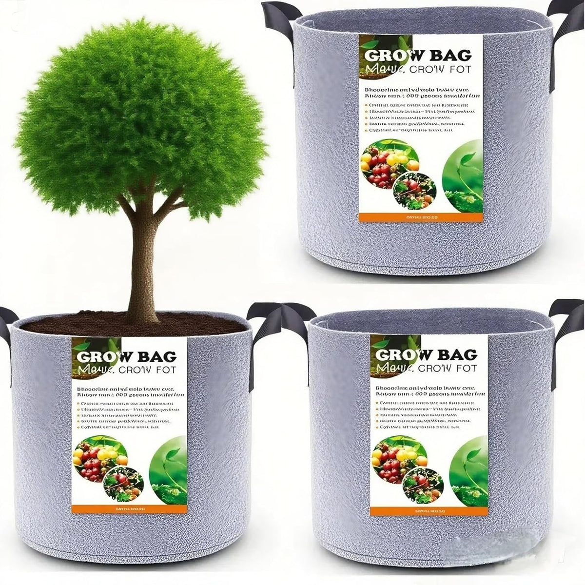 Grow Bags,Gallon Pot,Gallon Grow Bag,Fabric Plant Vegetable Pots,15-35 Gallon Nursery Pots,Deep Plant Pot, Gallon Grow Bags with Handles,3pcs(20 Gallon)