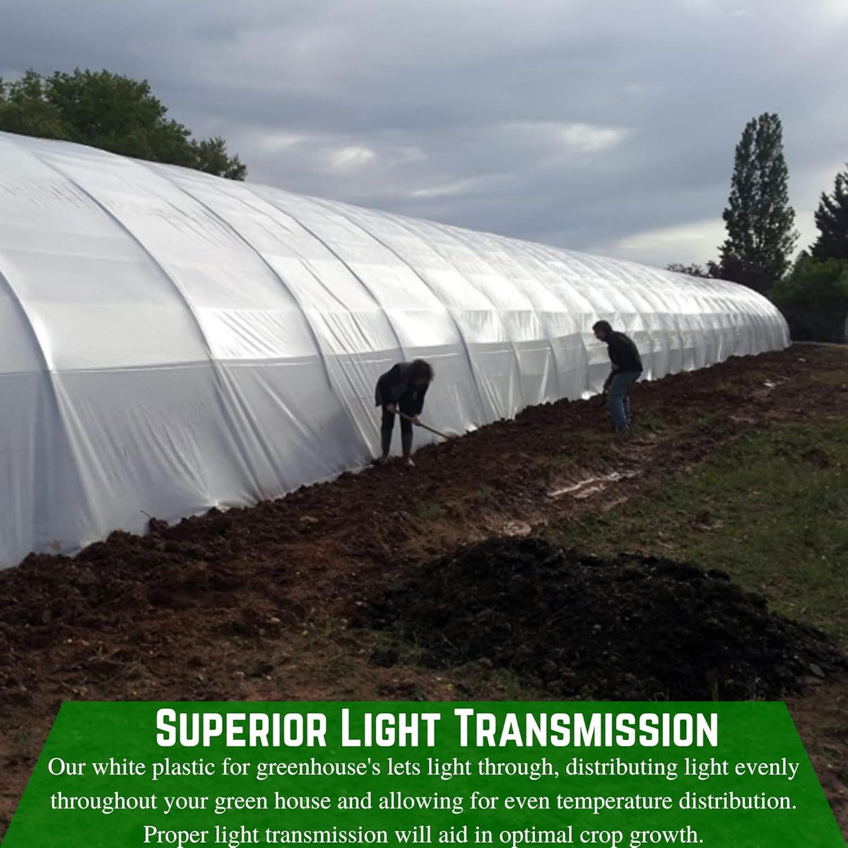 Farm Plastic Supply - String Reinforced 4 Year UV Resistant 10 mil White Greenhouse Plastic Sheeting - 4 Year UV Resistant Polyethylene Greenhouse Film, Hoop House Green House Cover (32' x 20')