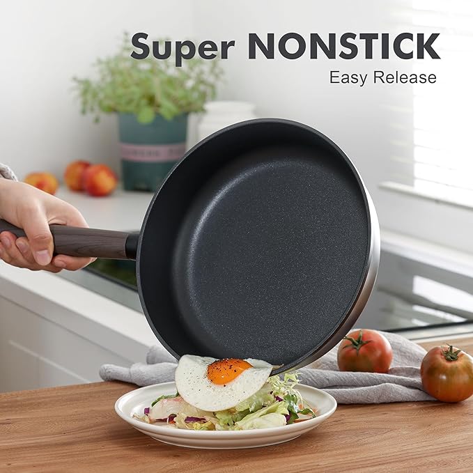 SENSARTE Pots and Pans Set Nonstick Cookware Set Kitchen Cooking Set Non-stick, Dishwasher & Oven Safe, Induction Compatible, Free of Intentionally Added PFOA/PFOS, 13pcs, Black