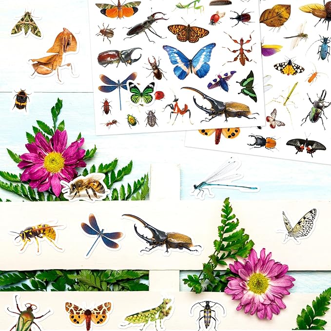 Insect Animals Stickers 840 Count Insect Bug Butterfly Animal Stickers Party Favors Gifts Sticky Decor for Scrapbook Calendar Planner Gift Wrap Decor