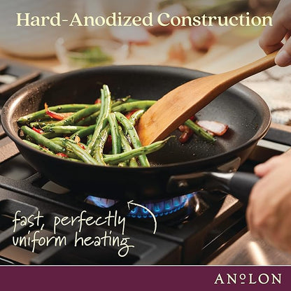 Anolon Advanced Home Hard Anodized Nonstick Frying Pan, 8.5 Inch – Small Non Stick Egg Pan, Durable Nonstick Skillet - Onyx