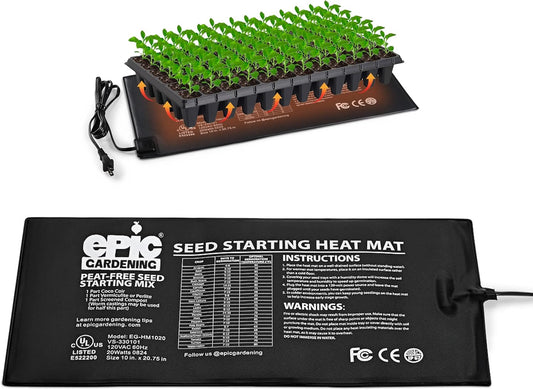 Epic Gardening Seedling Heat Mat for Plants – High-Performance 20W Heavy-Duty PVC Heating Mat for Seed Germination, Plant Growth, & Fermentation | Durable & Reliable Warmth for Indoor Gardening
