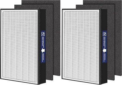 A2 Filter Replacement for 3M Filtrete Room A2 Models FAP-C02-A2 FAP-C03-A2 FAP-T03-A2, 2 Post-Filters + 4 Carbon pre-Filters, Part No.1150101