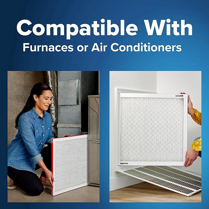 Filtrete 12x24x1 AC Furnace Air Filter, MERV 11, MPR 1000, Micro Allergen Defense, 3-Month Pleated 1-Inch Electrostatic Air Cleaning Filter, 2 Pack (Actual Size 11.719 x 23.72 x 0.85 in)