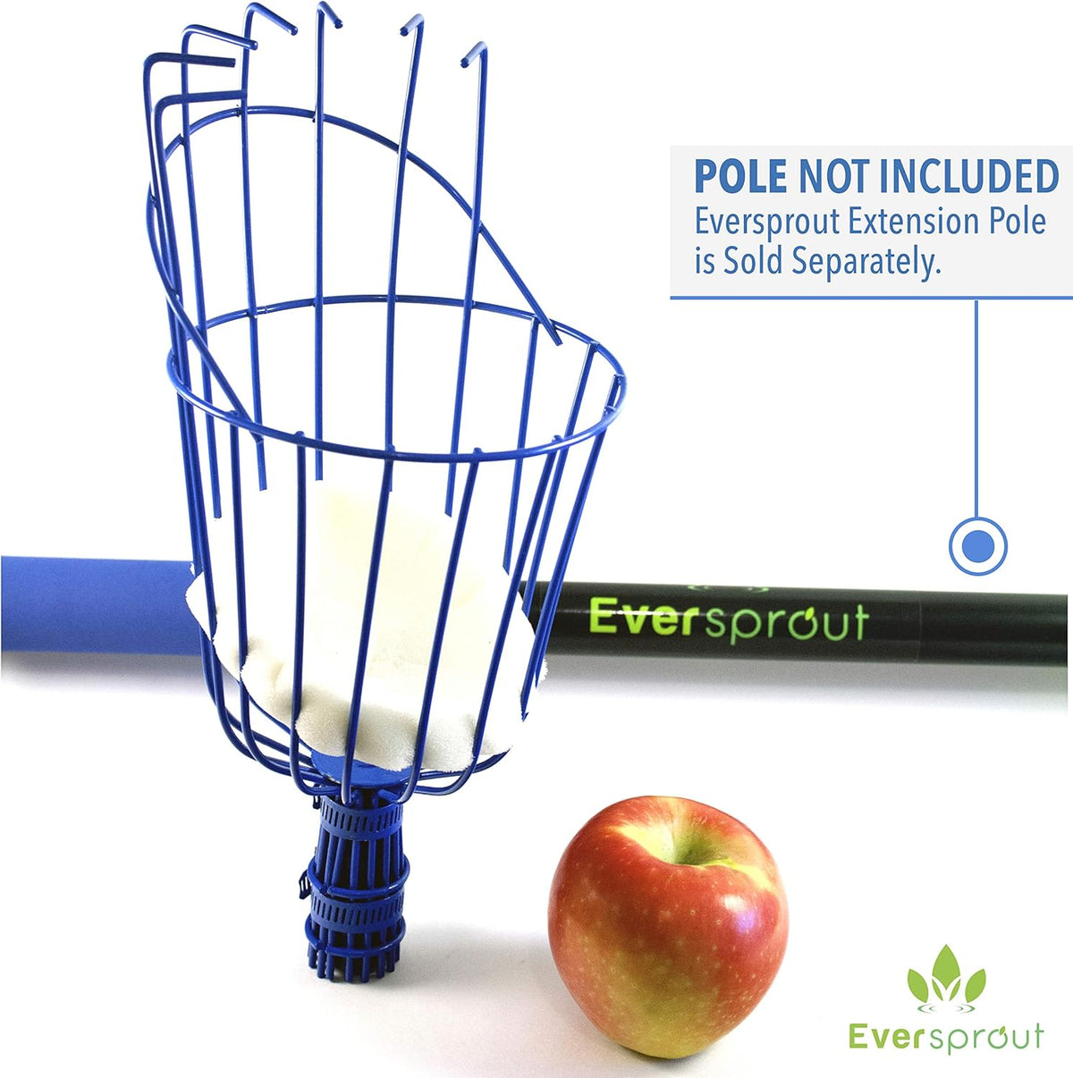 EVERSPROUT Twist-On Fruit Picker Basket, Twists onto Standard US Threaded Pole (3/4-inch ACME), Fruit Picker Head Basket, Fruit Harvesting Tool, Apple, Mango Picker etc. (Head Only, Pole Not Included)