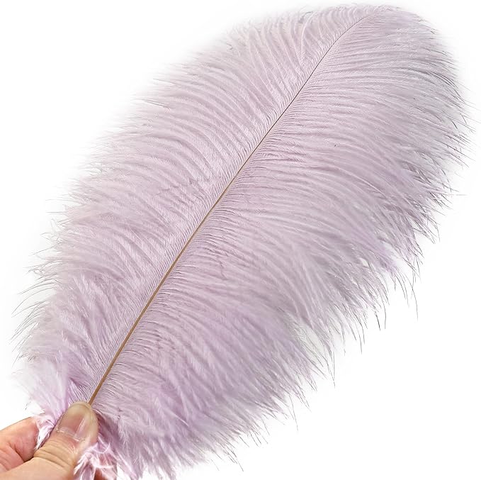 Ballinger Light Purple Ostrich Feathers - 24Pcs 10-12inch Lavender Feathers for Party Centerpieces,Flower Arrangement and Home Decor