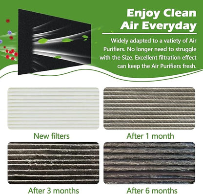 Cut to Fit Carbon Air Purifier Filter Roll, 16x48x1/4 inches Size Activated Charcoal Dust Filter Sheet,Carbon Pad Replacement for Air Vent,AC,Range Hood,Pond,Compost Bin,Odor Absorbing