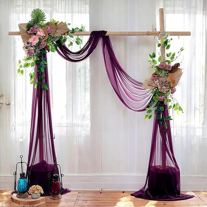 MDS Halloween Chiffon Draping Fabric - 1 Panel, 30" Wide x 40ft Long - Sheer Spooky Arbor & Canopy Drapery for Haunted House Backdrops, Party Ceilings, DIY Costumes & Themed Events - Eggplant