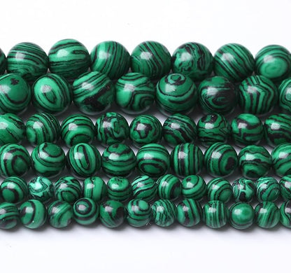 Turquoise Stone Beads Gemstone Round Crystal Energy Jade Beads Stone Beads for Jewelry Making DIY Bracelet Necklace Jewelry Making 1 Strand 15.5inch 45PCS 8MM