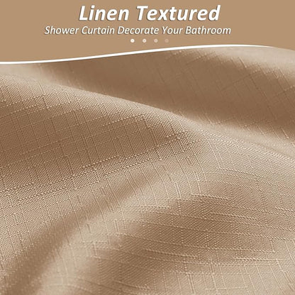 Naturoom Camel Shower Curtains for Bathroom,Ombre Cloth Fabric Shower Curtain Set with 12 Hooks Camel Bathroom Decor 72 x 72