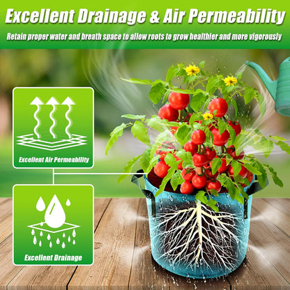 10 Gallon Grow Bags, 7 Pack Colorful Fabric Plant Pots with Handles for Garden and Outdoor Planting
