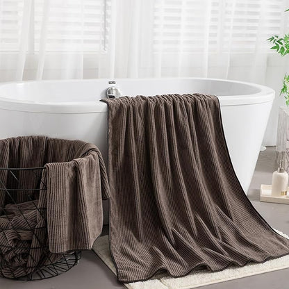 4 Piece Bath Towel Set 35"x70"Oversized Bath Towel for Bathroom Ultra Soft Fluffy Extra Large Bath Sheet Luxury Premium Bathroom Towel Highly Absorbent Quick Dry Shower Towel for Hotel Spa,Brown