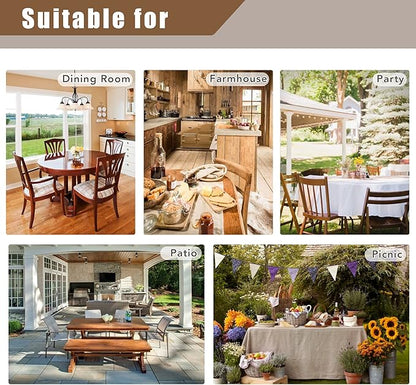 Fitable Faux Linen Tablecloths 2 Pack, Faux Burlap Fabric Table Clothes for Rectangle Tables, Rustic Table Covers for Kitchen Dining, Party, Farmhouse (Nature, 54 x 78 Inch)