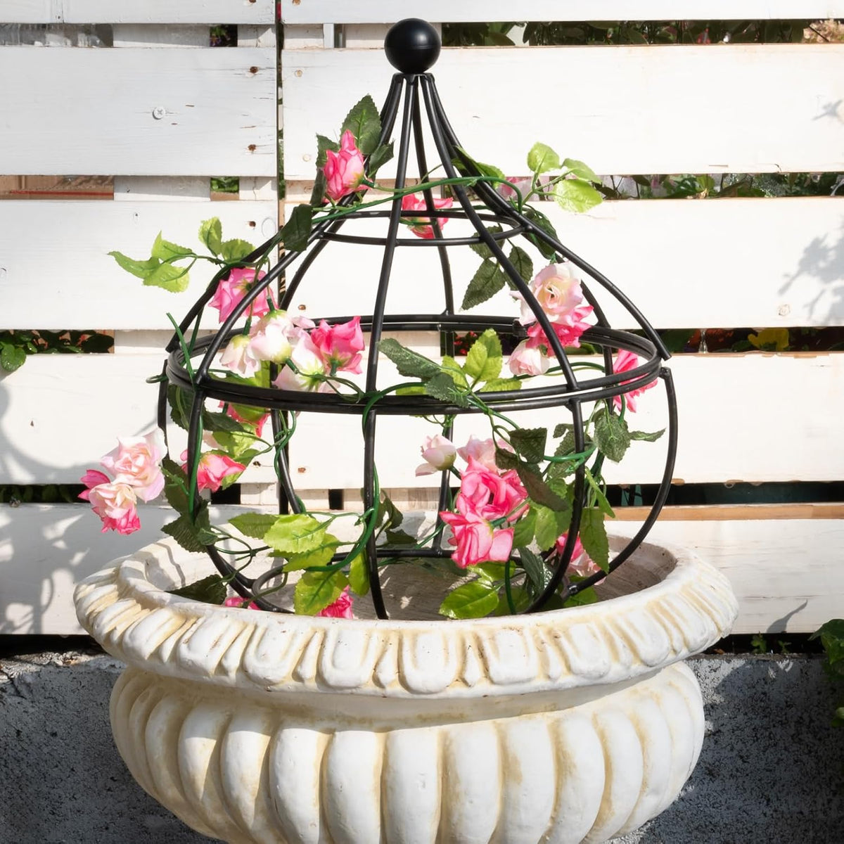 Sturdy Metal Garden Obelisk Trellis for Climbing Plants - 12" x 8.1" Versatile Support for Roses, Topiaries & Houseplants - Easy to Assemble, Durable & Decorative for Indoor/Outdoor Displays