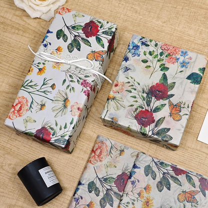 LIAPAWPAW Rustic Floral Tissue Paper, Wildflower Lavender Printed Gift Wrapping Tissue Paper for Gift Bags, Vintage Art Packaging for Birthday, Wedding, Shower, Holiday, DIY Craft, 60 Sheets 20×14 in
