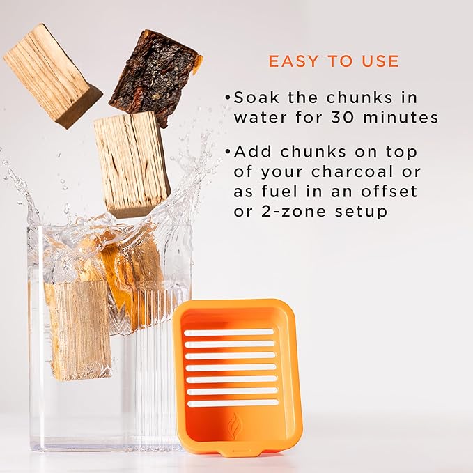 Fire & Flavor Premium All Natural Wood Chunk Bundle for Smokers - Wood Chunks for Smoking - Smoker Wood Chunks - Smoker Accessories Gifts for Men and Women - Oak, Apple, Hickory