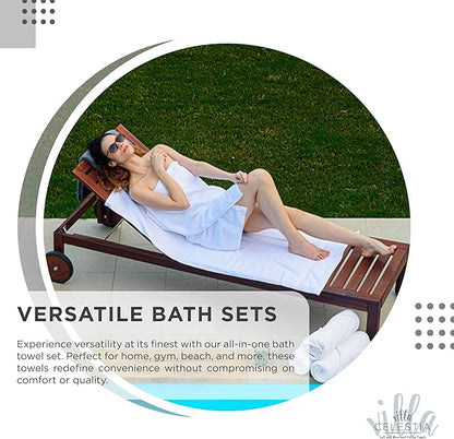 100% Cotton Bath Towel Set of 24-6 Bath Towels, 6 Hand Towels, 12 Wash Cloths, Sustainable, Soft, Highly Absorbent, Combed Cotton 24 Piece Set for Hotels, Spa, Bathroom, Dorm, Grey