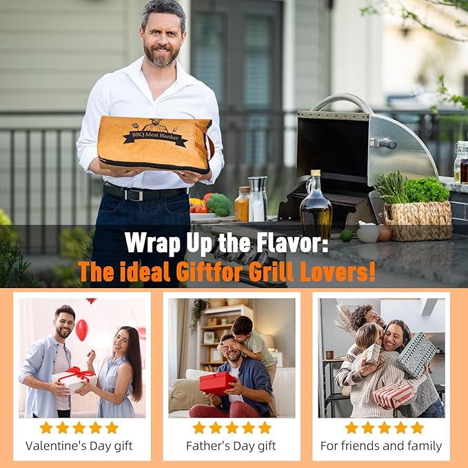 BBQ Blanket for Resting Meat,Smoker Meat Resting Blanket, Reusable Smoker Grilling Meat Insulated Resting Bag with Wide Mouth for Large Brisket/Beef/Pork Shoulders/Turkeys (BBQ Blanket 15in)