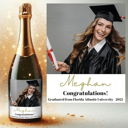Personalized Wine Bottle Label Photo label Custom Sticker 50th Birthday 60/70th Birthday Wine Label with photo. Custom Champagne Label Graduation