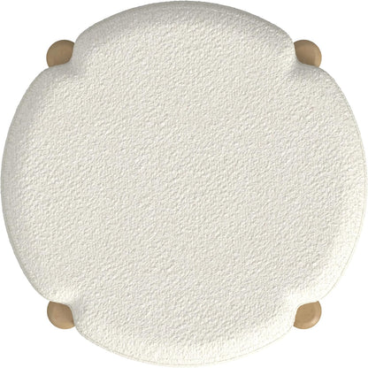 HomePop Luna 22" Round Ottoman - Cream Boucle