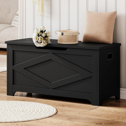 GAOMON Storage Chest, Wooden Storage Bench, Modern Style Lift-Top Shoes Bench with Safety Hinge for Entryway, Bedroom, Living Room, Supports 300 Lb and Easy Assembly