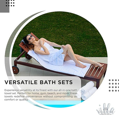 100% Cotton Bath Towel Set of 24-6 Bath Towels, 6 Hand Towels, 12 Wash Cloths, Sustainable, Soft, Highly Absorbent, Combed Cotton 24 Piece Set for Hotels, Spa, Bathroom, Dorm, Black