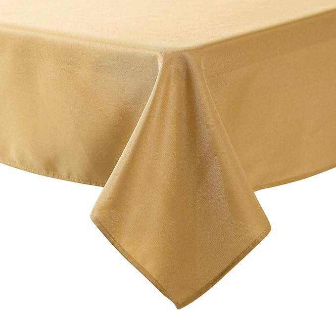 Cupuamon Square Tablecloth 70x70 inch Washable Polyester Fabric Table Cloth for Wedding Party Dining Banquet Decoration（70x70,Gold）
