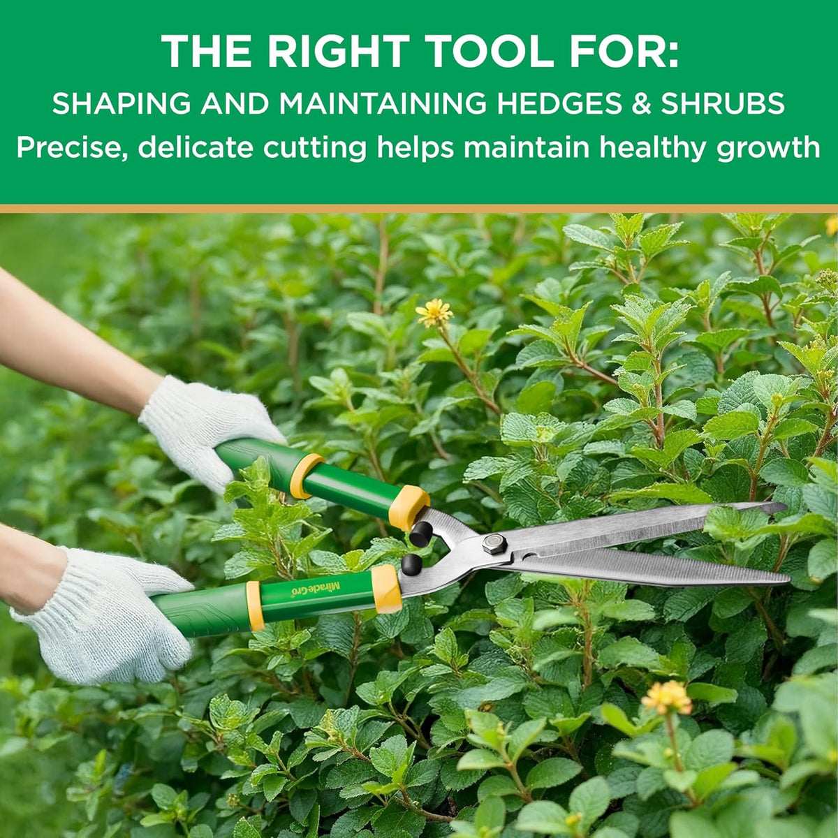 Miracle-Gro 21 in. Hedge Shears – Lawn and Yard Tool with Sharp Carbon Steel Blades, Comfort Grip Handles, and Lightweight Design for Shaping/Trimming Hedges, Shrubs, and Bushes