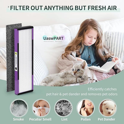 FLT4850PT HEPA Filter B Replacement Compatible with Guardian Technologies Filter B for Models AC4850PT, AC4825, AC4300BPTCA, CDAP4500BCA, AC4820, AC4900 and More, 2x H13 HEPA + 6x Pre-Filters