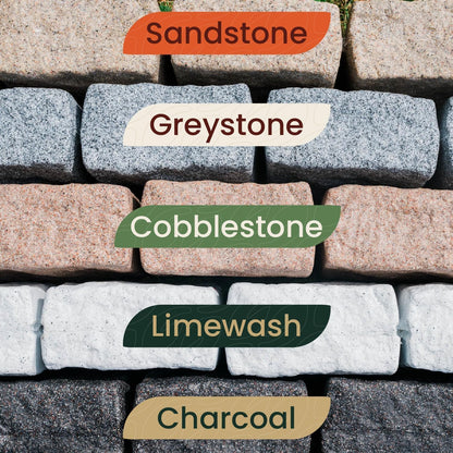 Beuta Landscape Edging | Garden Edging Border | Faux Stone Blocks for Lawn Edging, Flower Beds & Yard Edging – 1 Pack | Each Section Has 6 Blocks 48" L x 4" W x 6.5" H | 2 Spikes | Charcoal