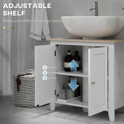 Under-Sink Bathroom Storage Cabinet with Adjustable Shelves