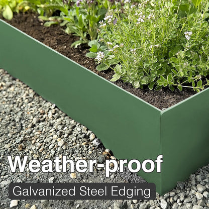 10-Pack Galvanized Steel Landscape Lawn Edging - 4.5 inch Height Green Powder Coated Bendable Metal Strips - Hammer-in Edge Border - Yard Pathway Divider 40 inch Each(33Ft Total), #LYLB45GN-US
