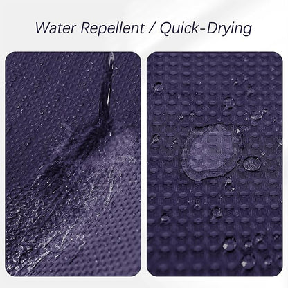 Waterproof Fabric Shower Curtain Extra Long Waffle Weave Heavy Duty Bathroom Shower Curtain Set, 256GSM Weighted Thick Shower Curtain with 12 Rust-Resistant Hooks,72Wx84H Purple