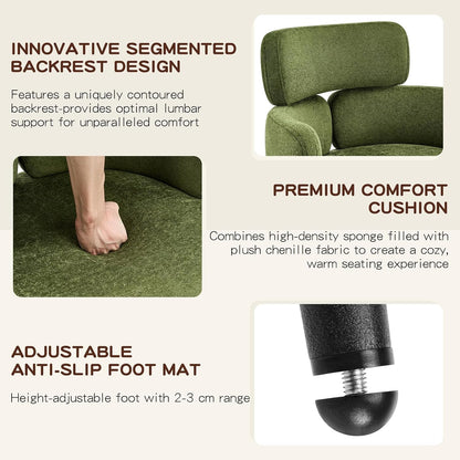 Accent Dining Chair with Arms,Set of 2 Modern Upholstered Desk Chair with Soft Fabric Black Metal Legs, Comfy Spacious Seat & Back for Dining Room/Living Room/Bedroom, Green