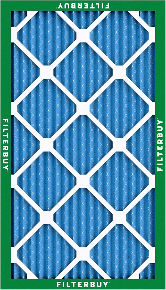 Filterbuy 10x18x1 Air Filter MERV 13 Optimal Smoke & Allergy Defense (3-Pack), Electrostatic Pleated HVAC AC Furnace Filters Replacement, Made in USA (Actual Size: 9.50 x 17.50 x 0.75)