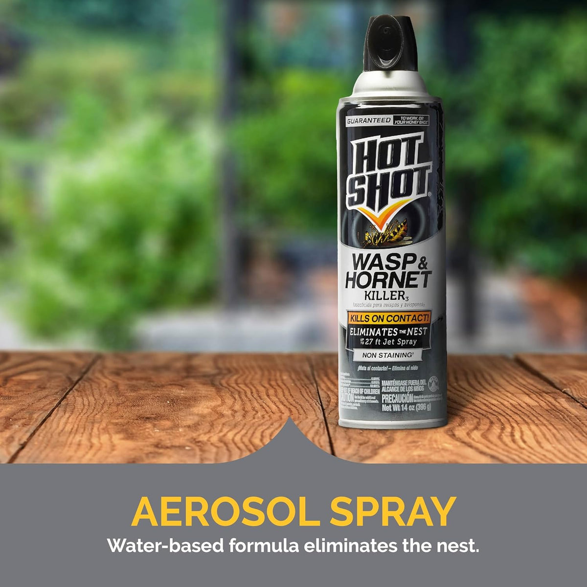 Hot Shot Wasp & Hornet Killer Spray, For Insects Eliminates the Nest, Sprays Up To 27 Feet, 14 fl Ounce, 2 Pack
