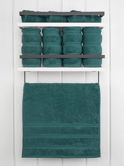 American Soft Linen Luxury Hand Towels for Bathroom, 600 GSM 100% Cotton Turkish 4 Piece Hand Towel Set, 600 GSM Hand Face Towels for Kitchen, Teal Hand Towels