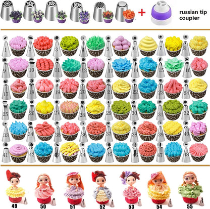 540PCS Cake Decorating Kit - Baking Supplies with 4 Springform Pans, Rotating Turntable, Decorating Tools, Cake Baking Supplies Set for Beginners