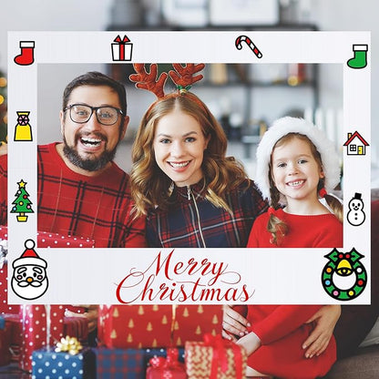 32 x 24 Inch Large Blank DIY Photo Booth Props Picture Frame Party Frame DIY Photo Booth Props Selfie for Birthday, Graduation, Christmas Holiday Party(White,Horizontal)