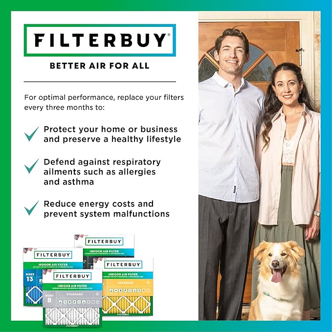Filterbuy 19x19x4 Air Filter MERV 11 Superior Pet & Allergy Defense (12-Pack), Electrostatic Pleated HVAC AC Furnace Filters Replacement, Made in USA (Actual Size: 19.00 x 19.00 x 3.63)