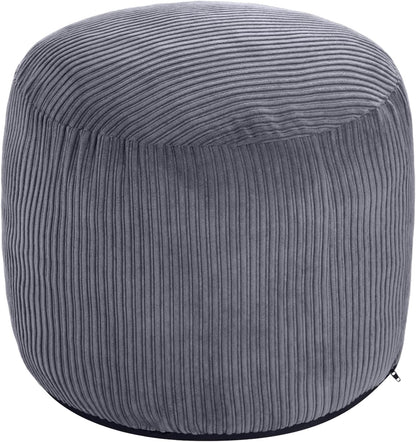 WSOFRLAC Pouf Ottoman Foot Stools Ottoman with Foam Small Corduroy Ottomans for Living Room Ottomans Pouf 20x15 Floor Poufs Foot Rest for Office Chair Dark Grey Foot Stool Small
